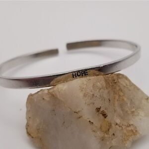 Hope cuff bracelet inspirational gift idea. B436